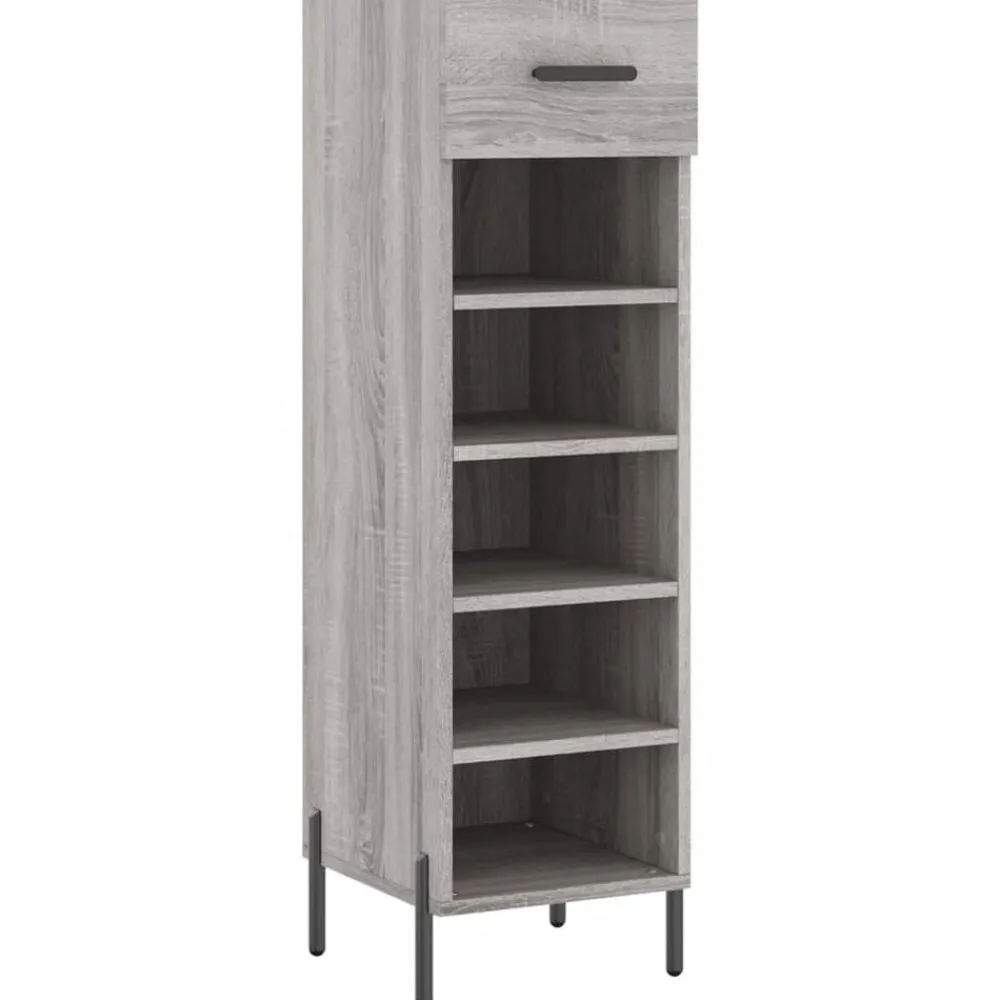 Produits Ménagers-vidaXL Meuble à chaussures 30x35x105 cm bois d'ingénierie Sonoma gris