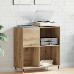 Armoires & Meubles De Rangement-vidaXL Meuble à vinyles avec étagère chêne artisanal 85 x 38 x 89 cm ch&ecirc;ne artisanal