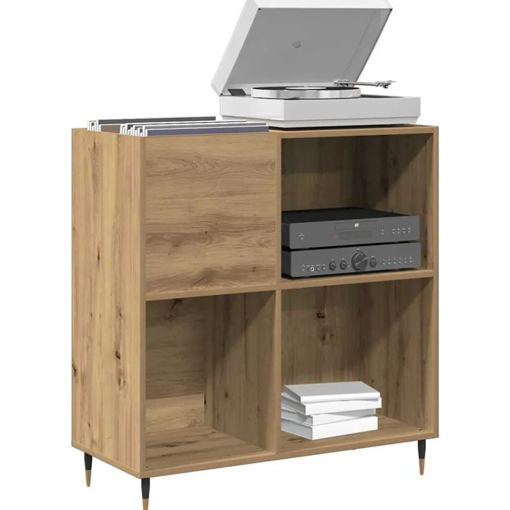 Armoires & Meubles De Rangement-vidaXL Meuble à vinyles avec étagère chêne artisanal 85 x 38 x 89 cm chêne artisanal