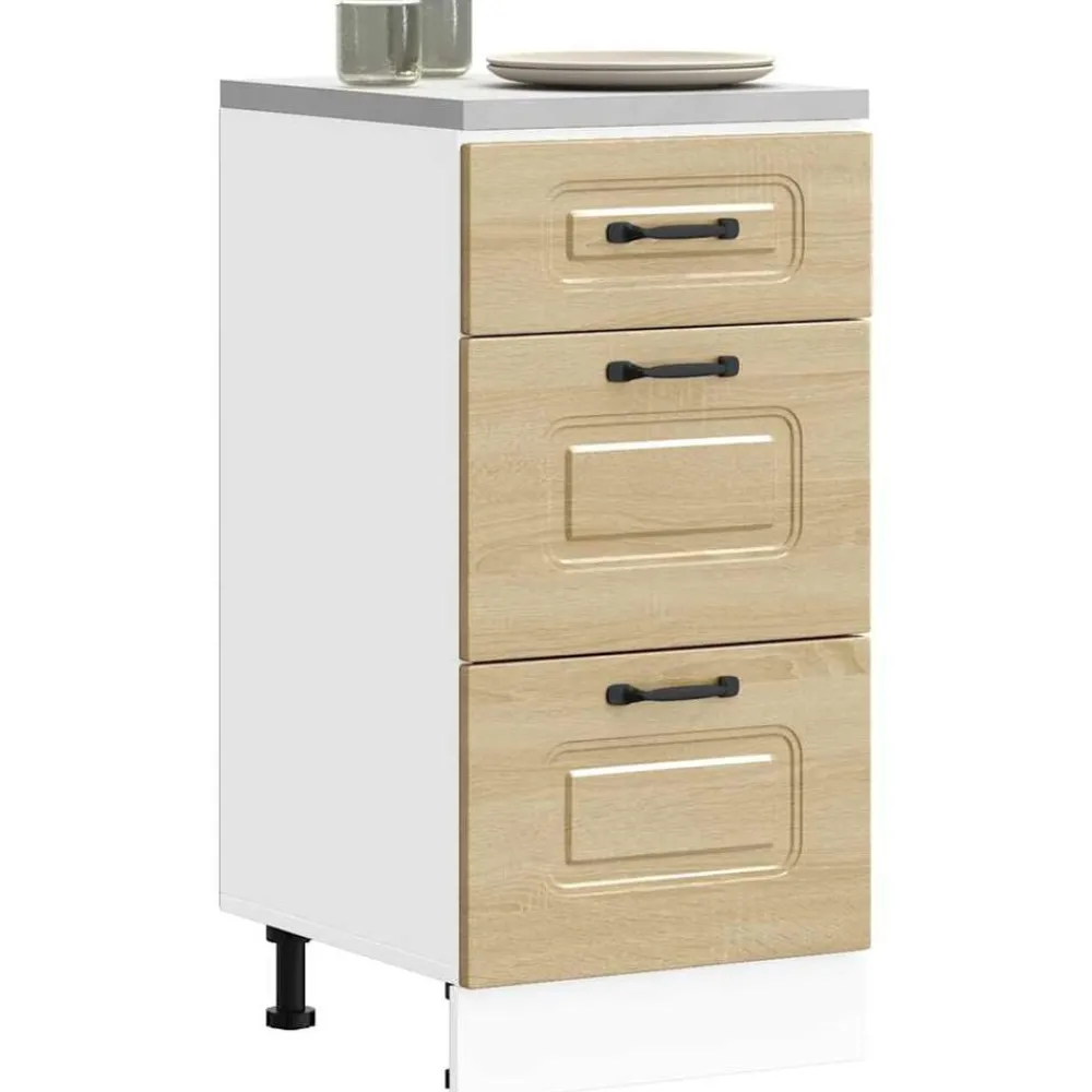 Armoires & Meubles De Rangement-vidaXL Meuble bas de cuisine « Kalmar » Bois d'ingénierie Blanc brillant