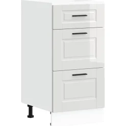 Armoires & Meubles De Rangement-vidaXL Meuble bas de cuisine « Porto » Bois d'ingénierie Blanc brillant
