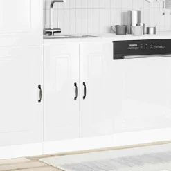 Armoires & Meubles De Rangement-vidaXL Meuble bas pour évier Kalmar 60x46x81,5 cm Blanc brillant