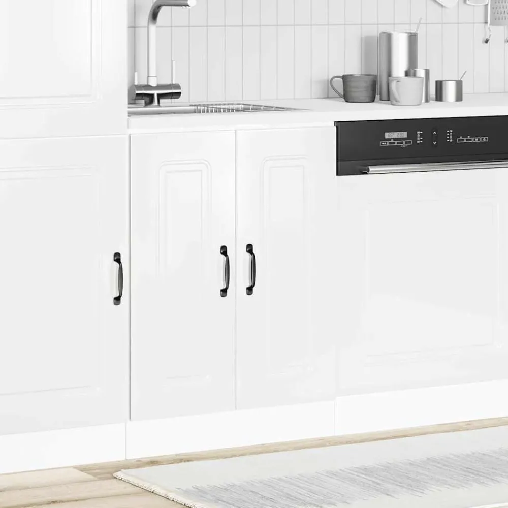 Armoires & Meubles De Rangement-vidaXL Meuble bas pour évier Kalmar 60x46x81,5 cm Blanc brillant