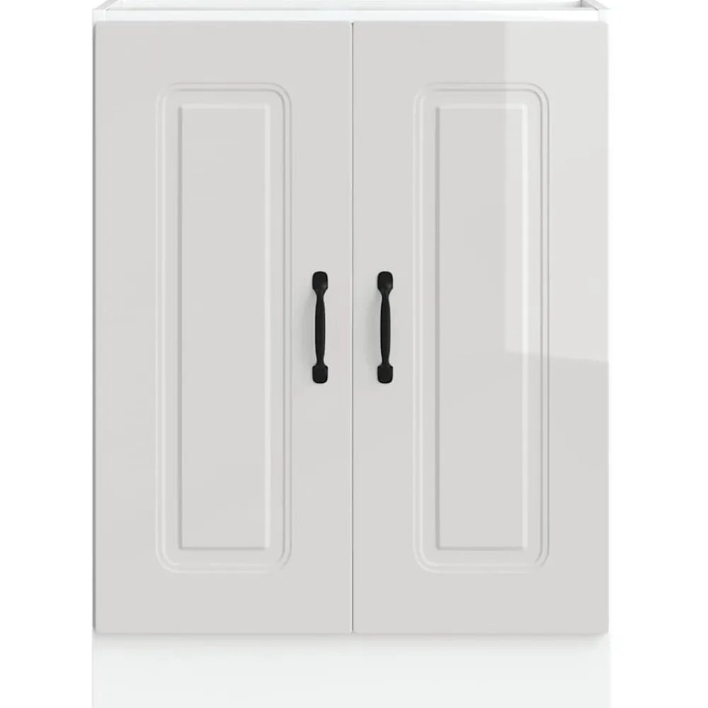 Armoires & Meubles De Rangement-vidaXL Meuble bas pour évier Kalmar 60x46x81,5 cm Blanc brillant