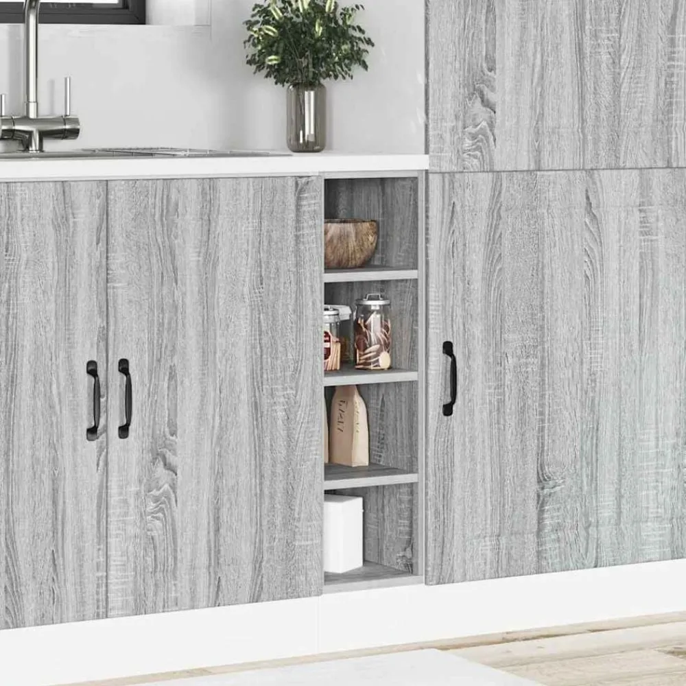 vidaXL Meuble bas "Riga" Gris Sonoma 20x44,5x81,5cm Bois d'ingénierie