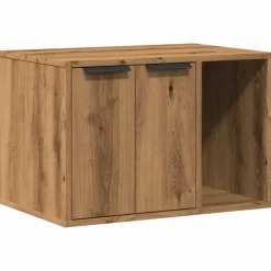 Articles Pour Animaux De Compagnie-vidaXL Meuble de bac à litière pour chat chêne artisanal 60x40x40 cm Chêne