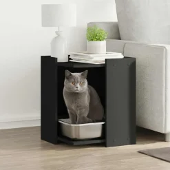 vidaXL Meuble de bac à litière pour chat bois d'ingénierie