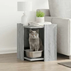 vidaXL Meuble de bac à litière pour chat bois d'ingénierie