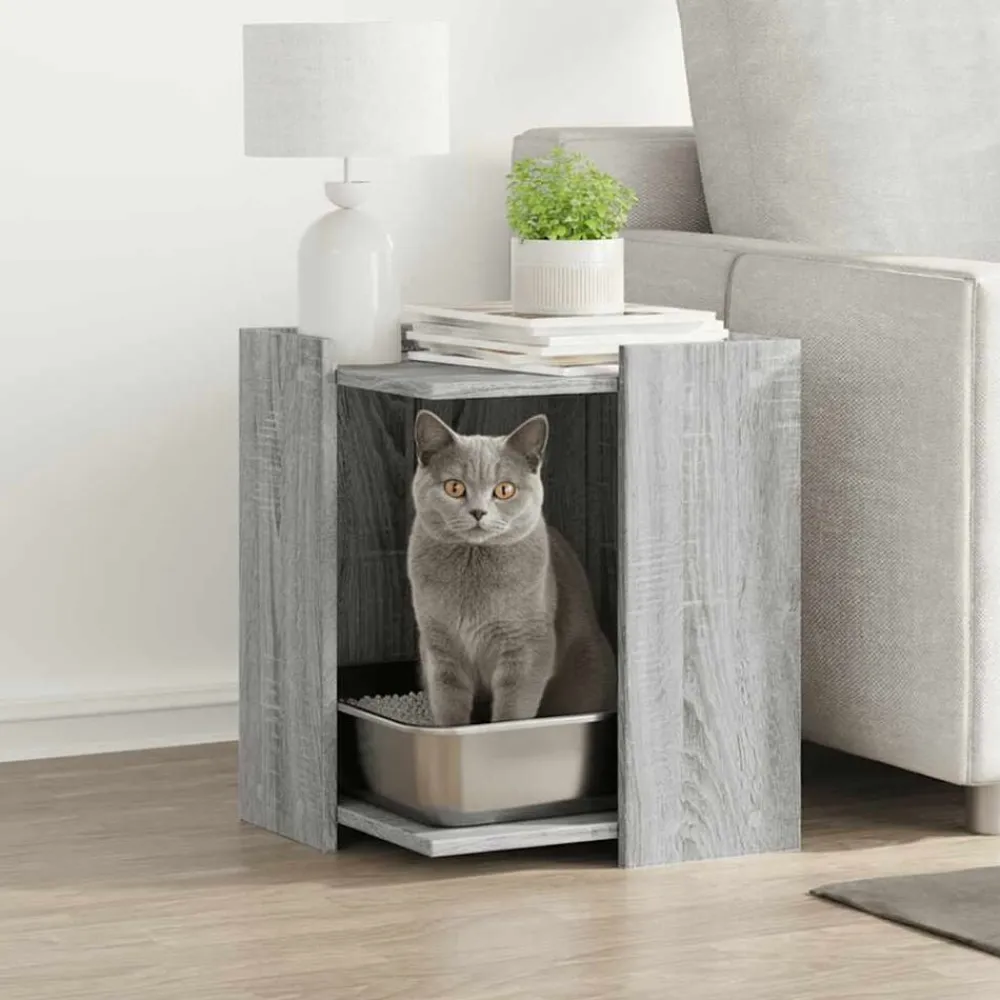 vidaXL Meuble de bac à litière pour chat bois d'ingénierie