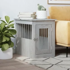 Articles Pour Animaux De Compagnie-vidaXL Meuble de cage pour chiens 45x62x59 cm Sonoma gris