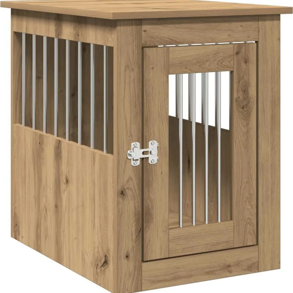 Articles Pour Animaux De Compagnie-vidaXL Meuble de cage pour chiens chêne artisanal 45x62x59 cm chêne artisanal