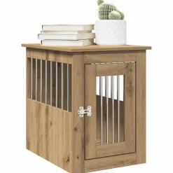 Articles Pour Animaux De Compagnie-vidaXL Meuble de cage pour chiens chêne artisanal 45x62x59 cm chêne artisanal