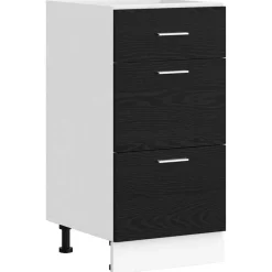 Armoires & Meubles De Rangement-vidaXL Meuble de cuisine bas avec tiroir Chêne noir 40 x 46 x 81,5 cm Ch&ecirc;ne noir