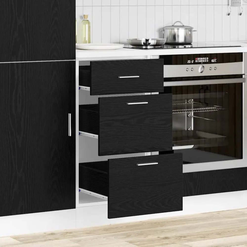Armoires & Meubles De Rangement-vidaXL Meuble de cuisine bas avec tiroir Chêne noir 40 x 46 x 81,5 cm Chêne noir
