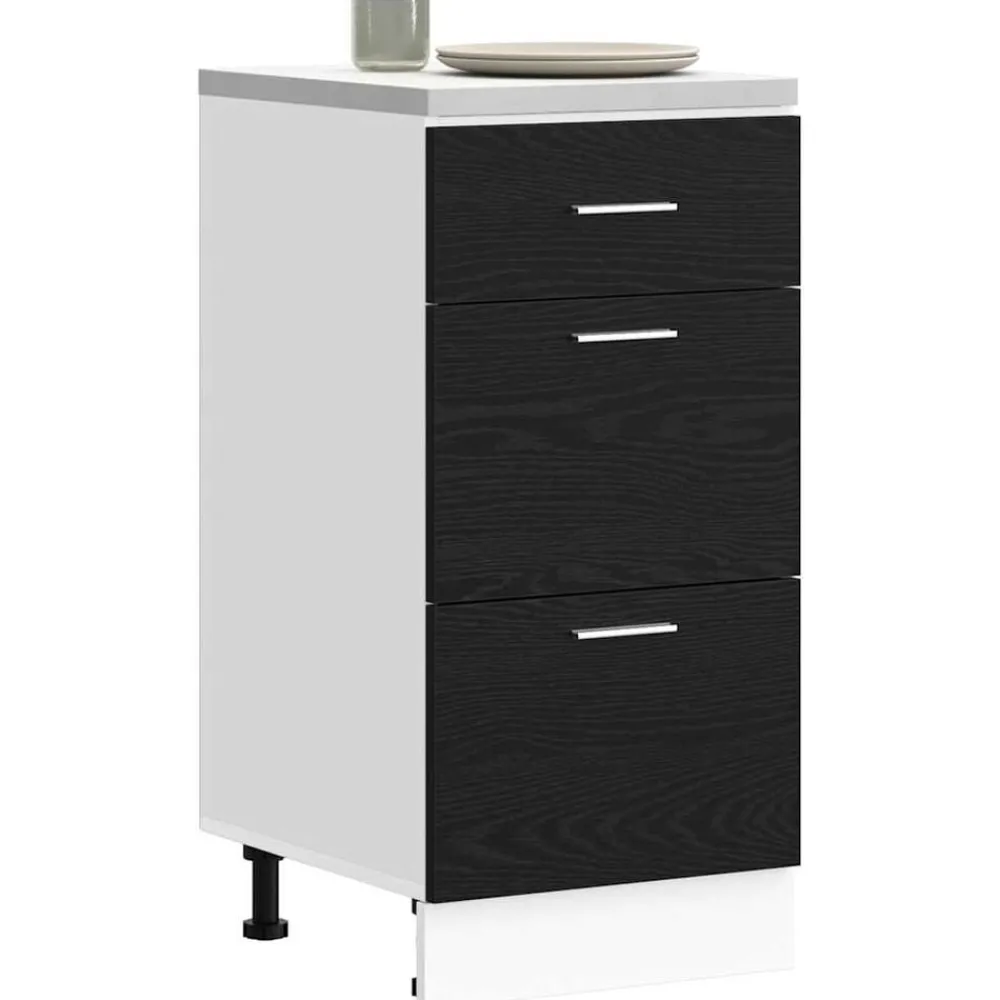 Armoires & Meubles De Rangement-vidaXL Meuble de cuisine bas avec tiroir Chêne noir 40 x 46 x 81,5 cm Chêne noir