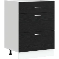 Armoires & Meubles De Rangement-vidaXL Meuble de cuisine bas avec tiroir Chêne noir 60 x 46 x 81,5 cm Ch&ecirc;ne noir