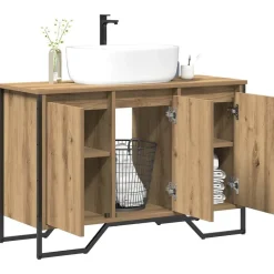 Ensembles De Meubles-vidaXL Meuble de Lavabo de Salle de Bain avec stockage Chêne artisanal chêne artisanal