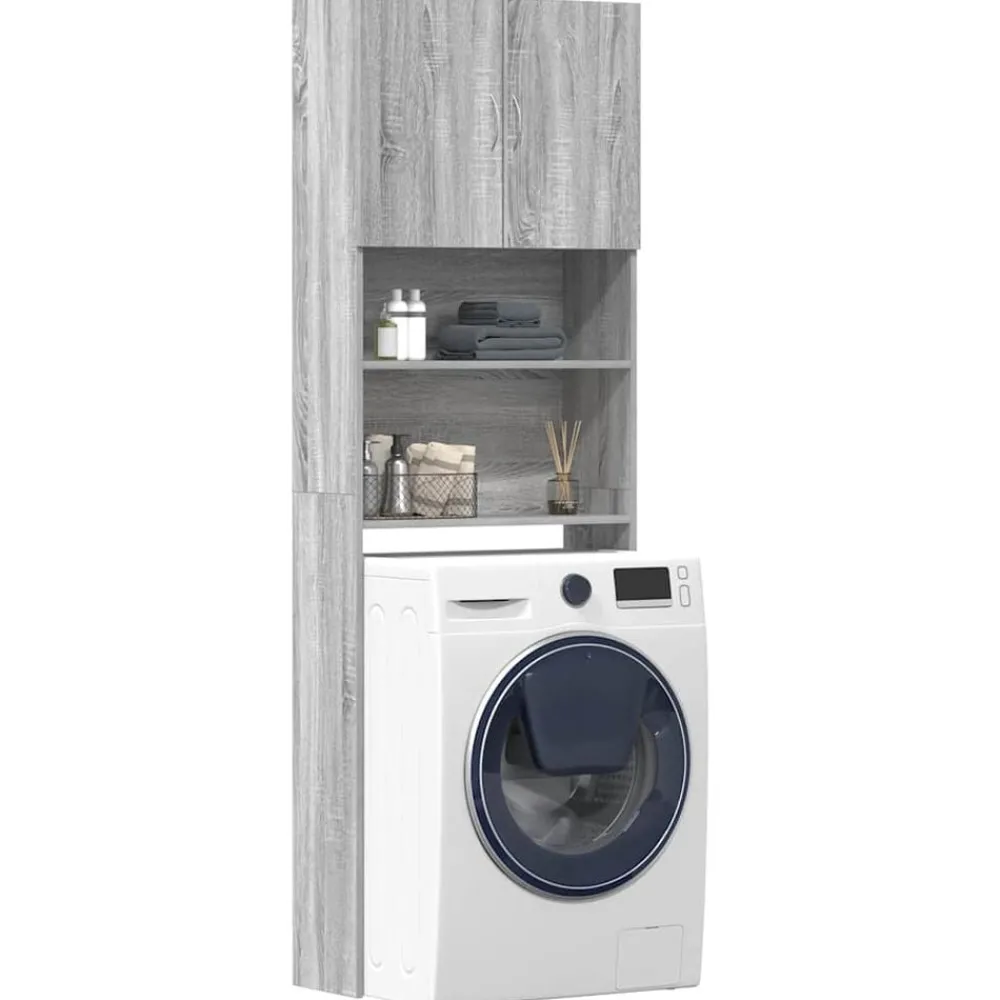 Accessoires Pour Appareils Électroménagers-vidaXL Meuble de machine à laver bois d'ingénierie Sonoma gris