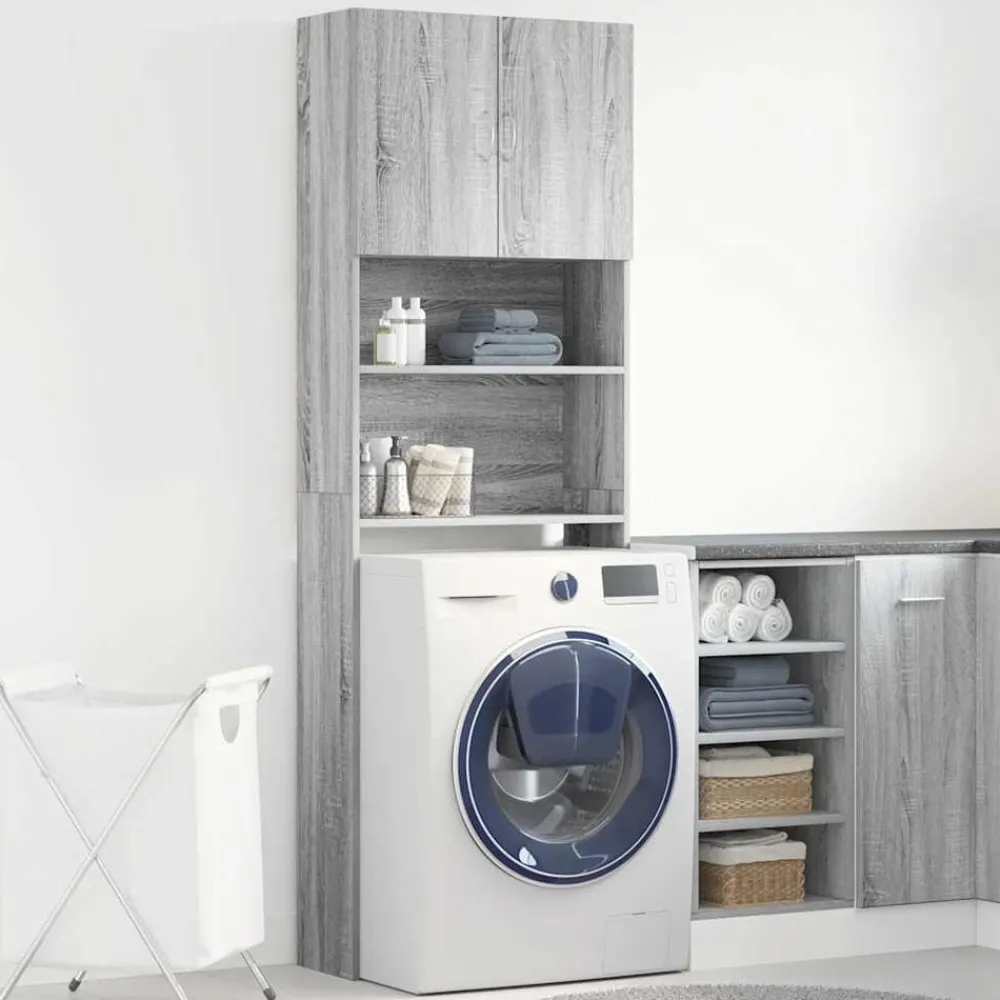 Accessoires Pour Appareils Électroménagers-vidaXL Meuble de machine à laver bois d'ingénierie Sonoma gris