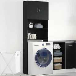 vidaXL Meuble de machine à laver chêne noir 64x24x190 cm