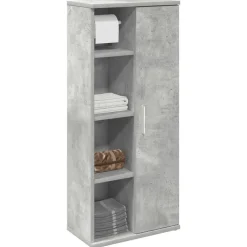 Ensembles De Meubles-vidaXL Meuble de salle de bain avec porte-rouleau Gris béton