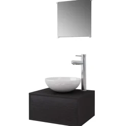 vidaXL Meuble de salle de bain 4 pcs avec lavabo et robinet