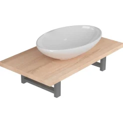 vidaXL Meuble de salle de bain en deux pièces Céramique Chêne