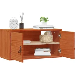 Étagères-vidaXL Meuble mural 60 x 30 x 30 cm Bois de pin massif Cire marron