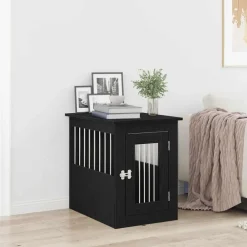 Articles Pour Animaux De Compagnie-vidaXL Meuble pour cage à chien en chêne noir 45 x 62 x 59 cm Bois d'ingénierie Ch&ecirc;ne noir
