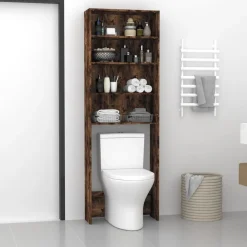 Accessoires Pour Appareils Électroménagers-vidaXL Meuble pour machine à laver Chêne fumé 64x24x190 cm Ch&ecirc;ne fumé