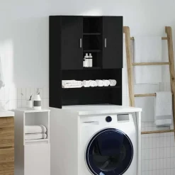 vidaXL Meuble pour machine à laver chêne noir 70,5x25,5x90 cm