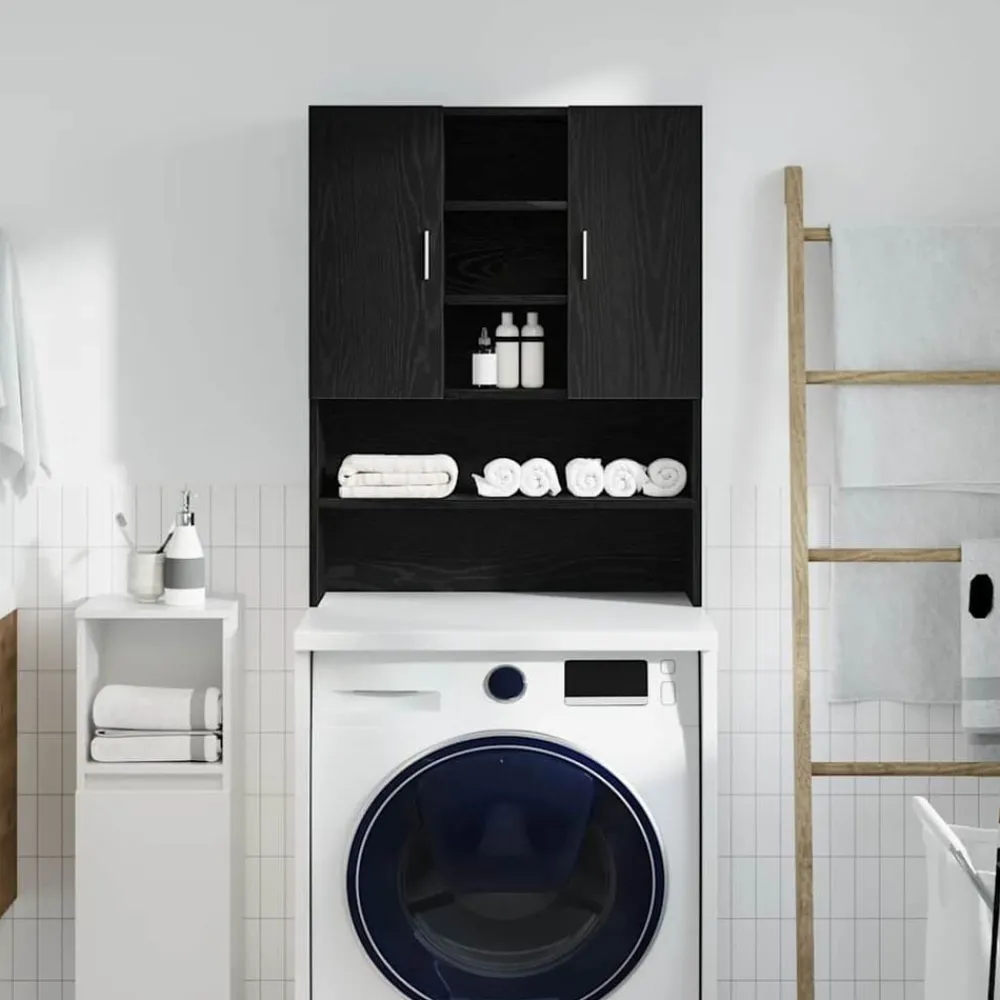 vidaXL Meuble pour machine à laver chêne noir 70,5x25,5x90 cm