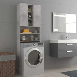 Accessoires Pour Appareils Électroménagers-vidaXL Meuble pour machine à laver 64x25,5x190 cm Gris béton