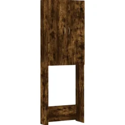 Accessoires Pour Appareils Électroménagers-vidaXL Meuble pour machine à laver Chêne fumé 64x25,5x190 cm Chêne fumé