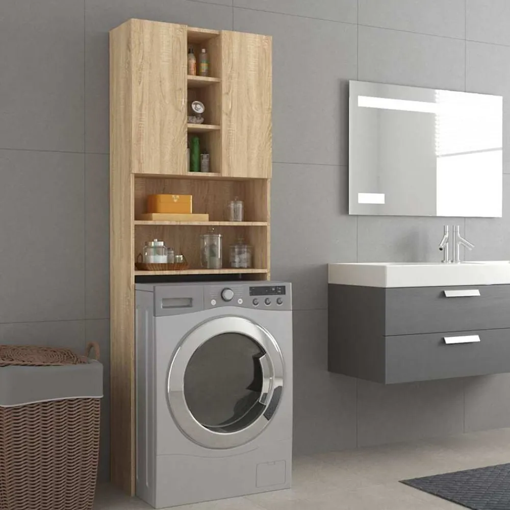 vidaXL Meuble pour machine à laver Chêne sonoma 64x25,5x190 cm