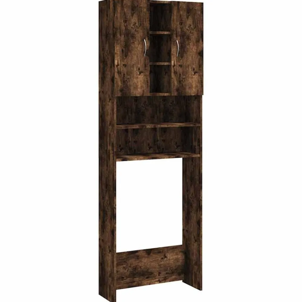 vidaXL Meuble pour machine à laver Chêne fumé 64x25,5x190 cm