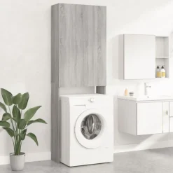 Accessoires Pour Appareils Électroménagers-vidaXL Meuble pour machine à laver 64x25,5x190 cm Sonoma gris