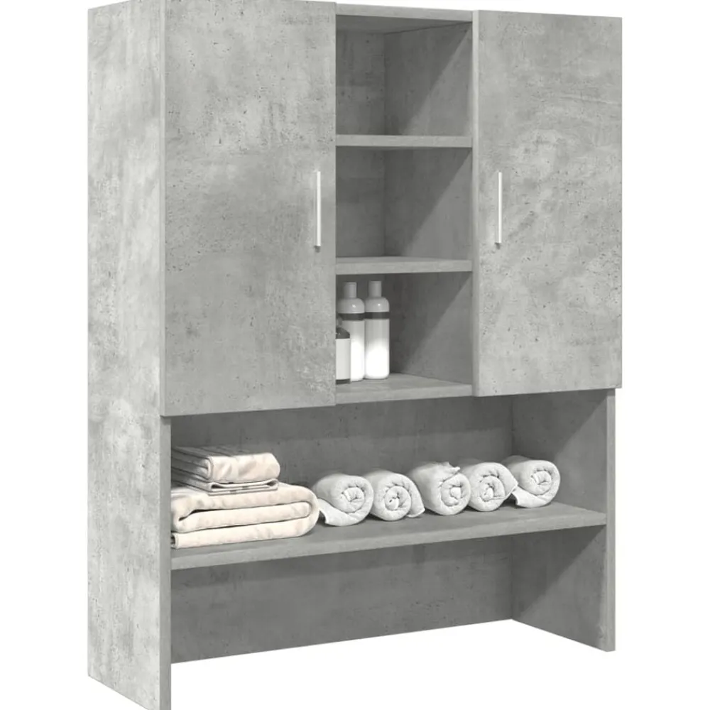 vidaXL Meuble pour machine à laver Gris béton 70,5x25,5x90 cm