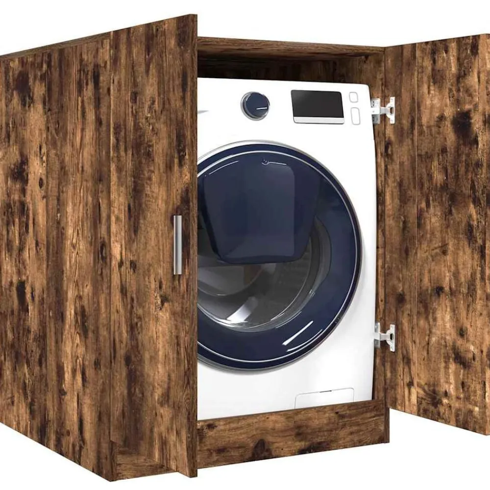 vidaXL Meuble pour machine à laver Chêne fumé 71x71,5x91,5 cm