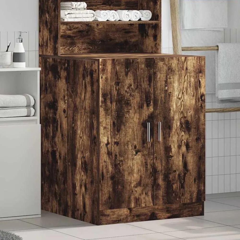 vidaXL Meuble pour machine à laver Chêne fumé 71x71,5x91,5 cm