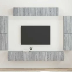 vidaXL Meuble TV 8 pcs Gris Sonoma