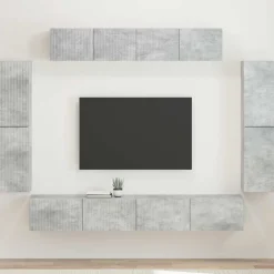 Meubles Tv-vidaXL Meuble TV 8 pcs Gris béton