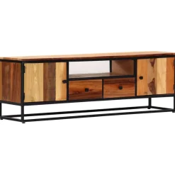 vidaXL Meuble TV 120 x 30 x 40 cm Bois de récupération massif et acier