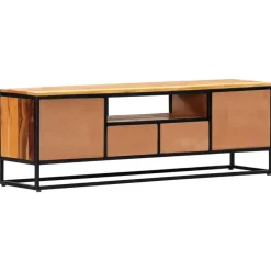 vidaXL Meuble TV 120 x 30 x 40 cm Bois de récupération massif et acier