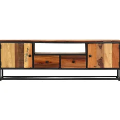vidaXL Meuble TV 120 x 30 x 40 cm Bois de récupération massif et acier