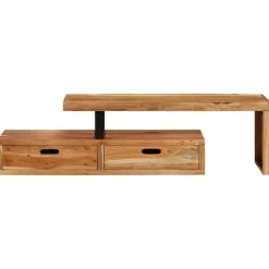 vidaXL Meuble TV (118-200) x 30 x 40 cm Bois massif d'acacia