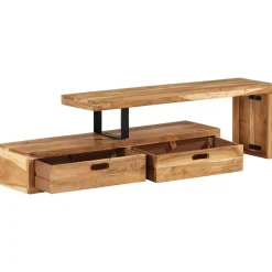 vidaXL Meuble TV (118-200) x 30 x 40 cm Bois massif d'acacia