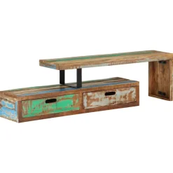 Meubles Tv-vidaXL Meuble TV (118-200) x 30 x 40 cm en bois massif recyclé
