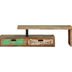 Meubles Tv-vidaXL Meuble TV (118-200) x 30 x 40 cm en bois massif recyclé