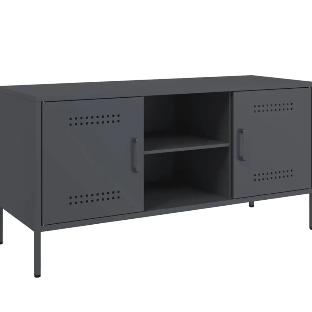 Meubles Tv-vidaXL Meuble TV 100,5x39x50,5 cm acier Anthracite